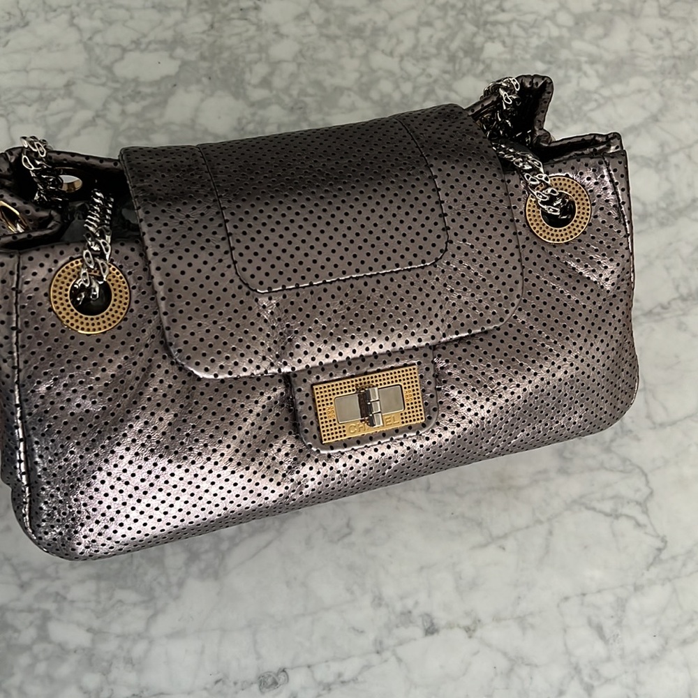 CHANEL Metallic Perforated Drill 2.55 Reissue Chain Classic Flap Bag Silver 🖤 - Picture 17 of 17